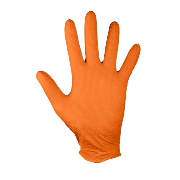 Захисні рукавиці Neo Tools робочі/медичні, перфоровані нітрилові, р.L, 50шт., помаранчевий (97-690-L) - зображення 5