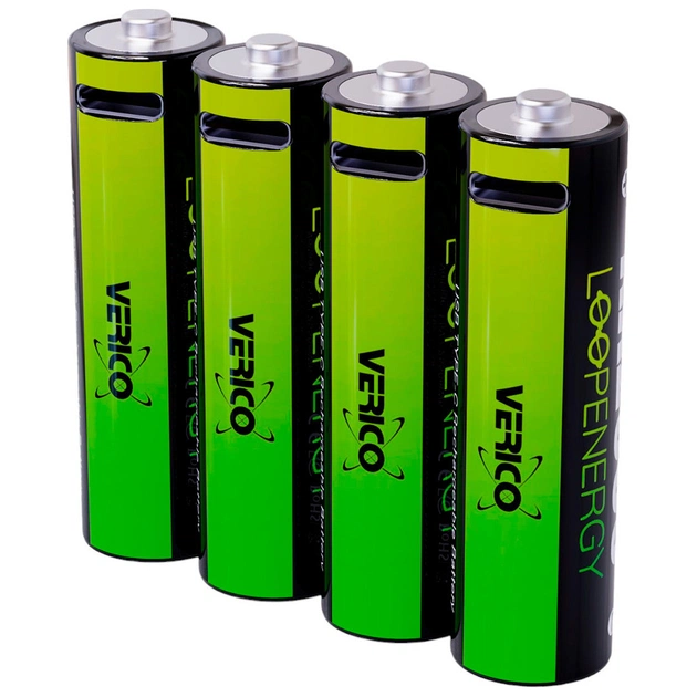 Аккумулятор Verico AAA USB Type-C 600mAh 1.5V Li-ion * 4 (LoopEnergy) (1UDBT-A2WEBC-NN) - изображение 1