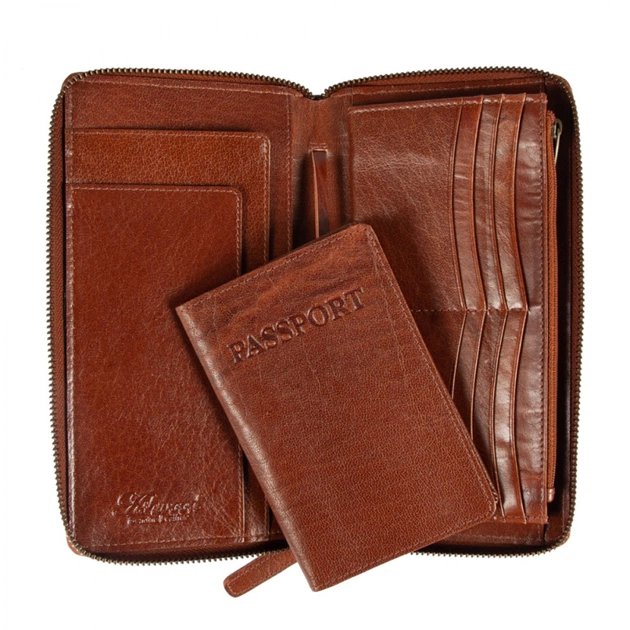 Портмоне Ashwood Дорожнє TW01 Chestnut (TW01 CHESTNUT) - изображение 5