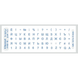 Наклейка на клавіатуру BestKey mini Pro 3,5х3мм, прозора основа, 70, синій (BKmPRO/BluTr/052) picture 1