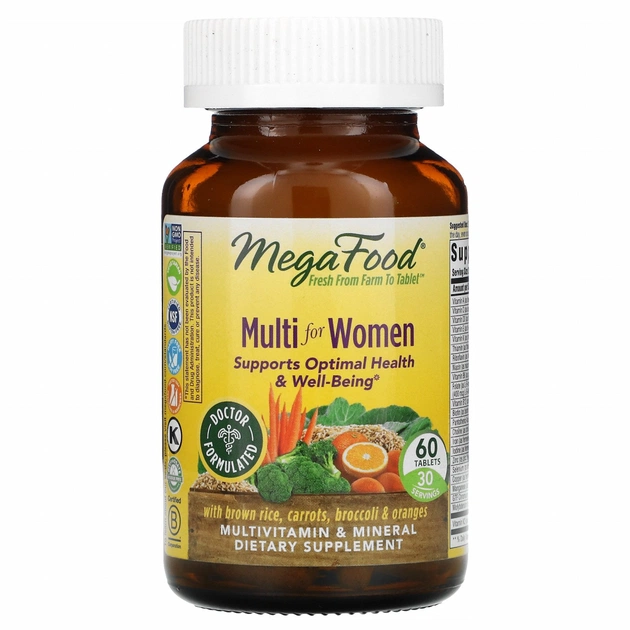 Мультивітамін MegaFood Мультивітаміни для Жінок, Multi for Women, 60 таблеток (MGF-10323) - изображение 1