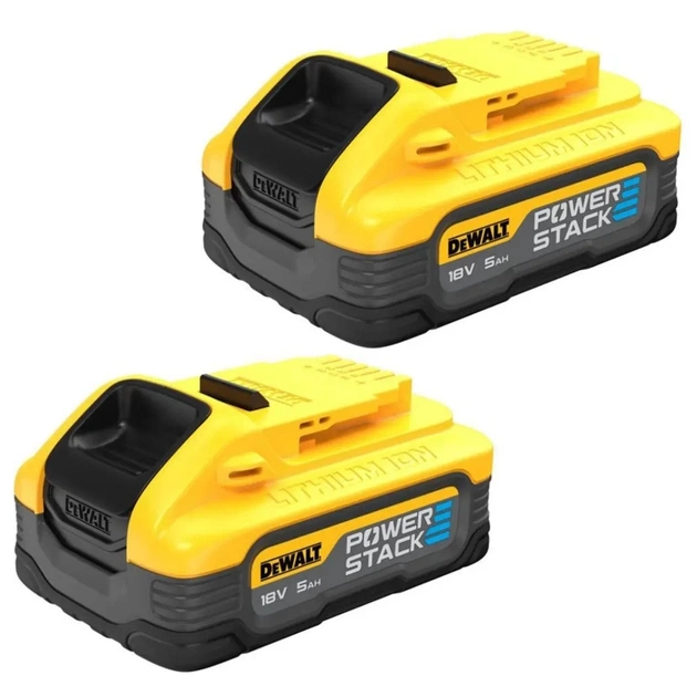 Акумулятор до електроінструменту DeWALT 18 XR Li-lon PowerStack 5Ah, 2 шт. (DCBP518H2) - зображення 1