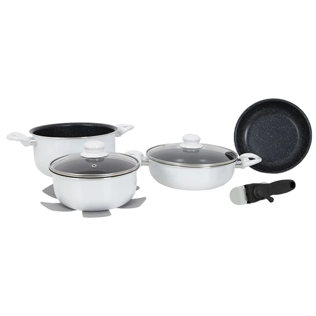 Набір посуду Gimex Cookware Set induction 7 предметів White (6977221) - picture 1