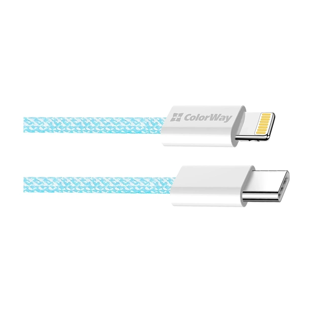 Дата кабель USB-C to Lightning 1.0m 27W blue ColorWay (CW-CBPDCL061-BL) - picture 3