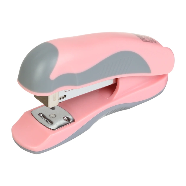 Степлер Buromax пластиковий PASTEL, 20 аркушів, (скоби №24, 26), 111 х 62 х 32 мм, рожевий (BM.4215-10) - picture 1