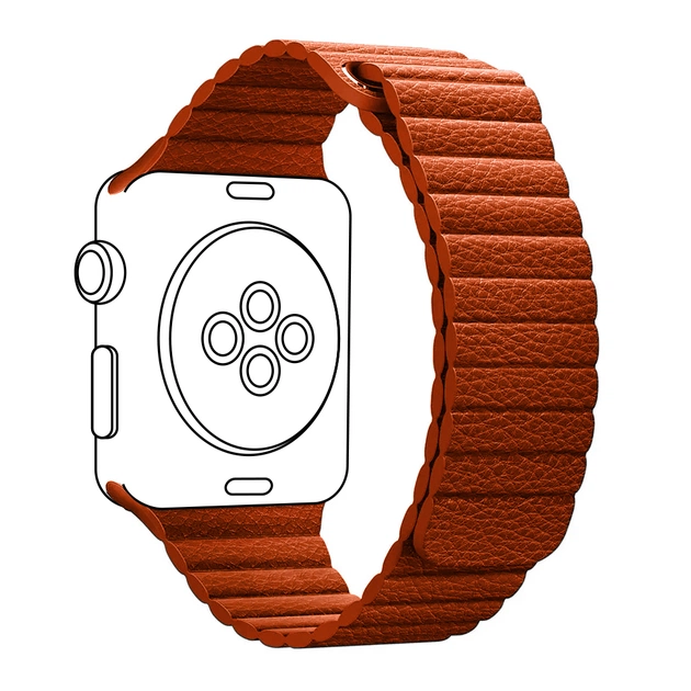 Ремінець до смарт-годинника Armorstandart Leather Loop для Apple Watch 49/46/45/44/42 (Series 1-3) Orange (ARM57837) - зображення 1