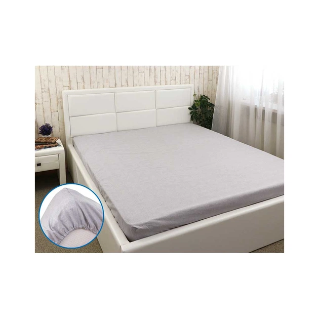 Простирадло Руно бязь на гумці Grey 120х200 см (506.114У_Grey) - изображение 1
