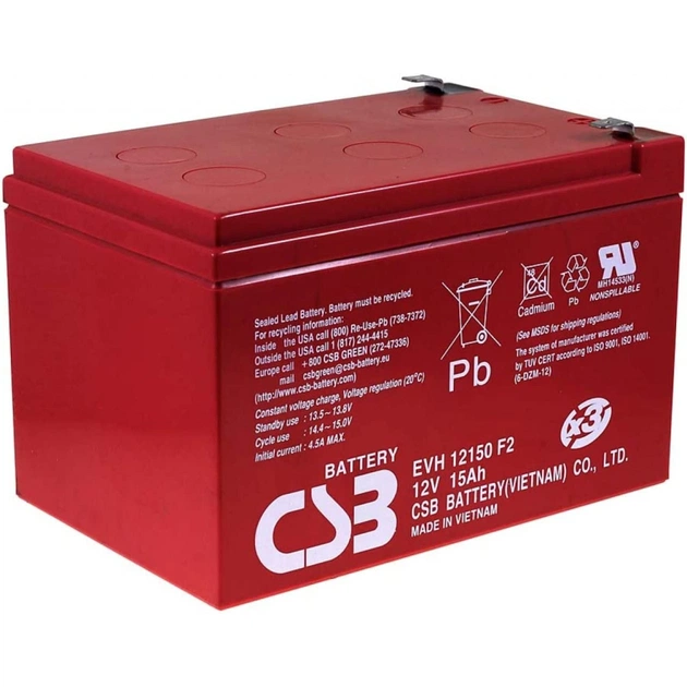 Батарея до ДБЖ CSB EVH12150, 12V 15Ah (EVH12150) - зображення 1