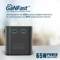 Зарядний пристрій Promate tripmate-gan65.black - зменшене зображення 4