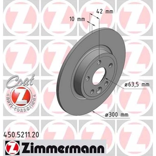 Гальмівний диск ZIMMERMANN 450.5211.20 зображення 1