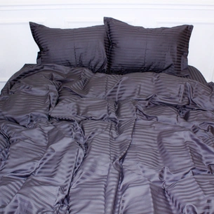 Підковдра MirSon Satin Stripe 30-0012 Dark Gray 160х220 см (2200005252116) зображення 1