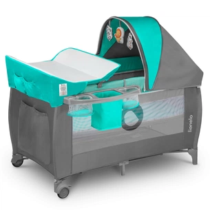 Дитячий манеж Lionelo Sven Plus Turquoise-grey (LO-SVEN PLUS TURQUOISE GREY) зображення 1