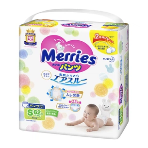 Підгузки Merries трусики для дітей S 4-8 кг 62 шт (558871) зображення 1