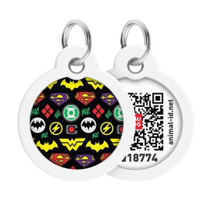 Адресник для тварин WAUDOG Smart ID з QR паспортом "Супергерої логоманія" коло 30 мм (230-1014) изображение 1