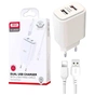 Зарядний пристрій XO L90C (2USB/2.4A) + USB - Lightning White (XO-L90C-L) - зменшене зображення 1