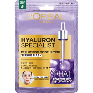 Маска для обличчя L'Oreal Paris тканинна Гіалурон експерт 30 г (3600523823079/3600524050986) зображення 1