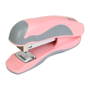 Степлер Buromax пластиковий PASTEL, 20 аркушів, (скоби №24, 26), 111 х 62 х 32 мм, рожевий (BM.4215-10) изображение 1