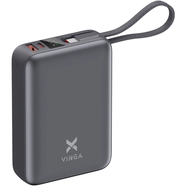 Батарея універсальна Vinga 20000 mAh 45W Display Cable (VPBB2045C) - зображення 1