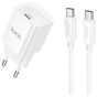 Зарядний пристрій HOCO C146A Charm USB-C PD20W + cable USB-C to USB-C White (6942007630269) - зменшене зображення 1