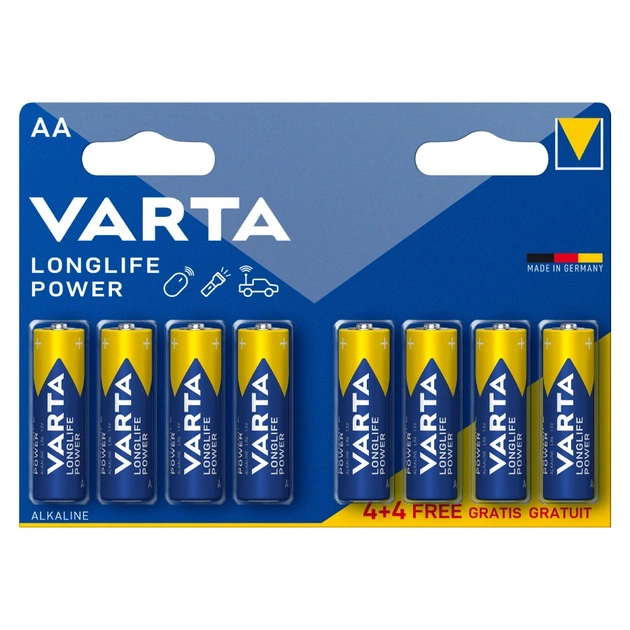 Батарейка Varta Longlife Power AA BLI 1.5V (8 шт) - зображення 1