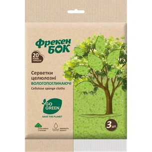 Серветки для прибирання Фрекен БОК Целюлозні вологопоглинаючі 3 шт. (4820048483124) зображення 1