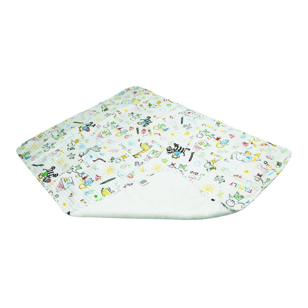 Пелюшки для малюків Еко Пупс Eco Cotton непромокаюча двостороння 65 х 90 см Дитячий малюнок My Family (EPG10N-6590mf) - picture 1