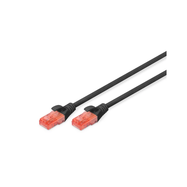 Патч-корд 3м, CAT 6 UTP, AWG 26/7, Cu, LSZH, black Digitus (DK-1617-030/BL) - изображение 1