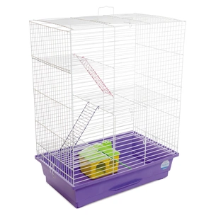 Клітка для гризунів Природа "Нюра" 45x27x59 см з будиночком біла/фіолетова (4823082415236) изображение 1