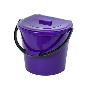 Відро господарське Горизонт Пристінне з кришкою Бузкове 11 л (гор-02033/бузковий) picture 1