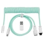 Дата кабель USB-C + USB A to USB-C 1.36m Coiled Aviator mint Keychron (CAB18_KEYCHRON) - зменшене зображення 1