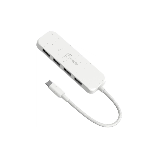 Концентратор J5create USB-C to 4xUSB-A 3.2 10Gbps white (JCH341EW-N) - изображение 1