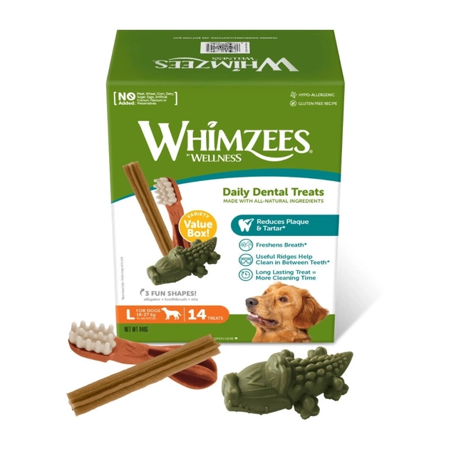 Ласощі для собак Whimzees Variety Value Box L 14 шт (8718627754993) - зображення 1