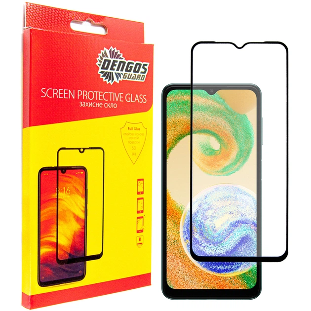 Скло захисне Dengos Full Glue Samsung Galaxy A04 black frame (TGFG-238) - зображення 1