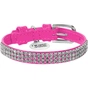 Нашийник для тварин WAUDOG Glamour з QR-паспортом "Стрази" XS Ш 12 мм рожевий (33087) - зменшене зображення 2