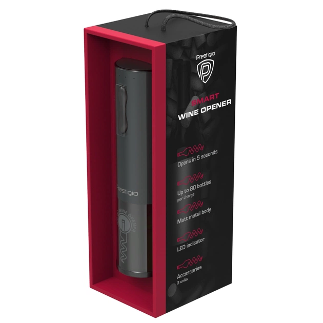 Винний набір Prestigio Bolsena Electric wine opener Black (PWO101BK_EN) - picture 3
