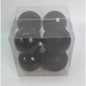 Ялинкова іграшка Novogod`ko 8 шт чорний mix 8 см (974416) зображення 1