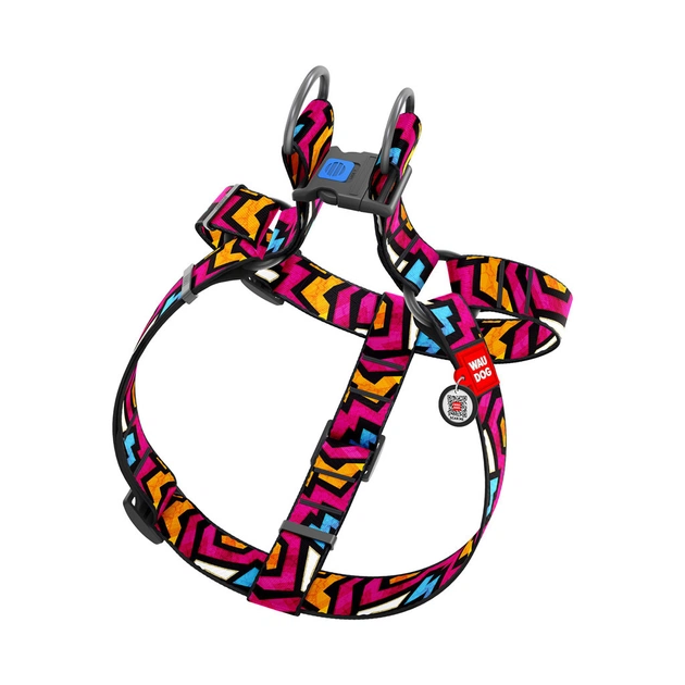 Шлея для собак WAUDOG Nylon з QR паспортом "Графіті" пластиковий фастекс XL (324-0021) - picture 2