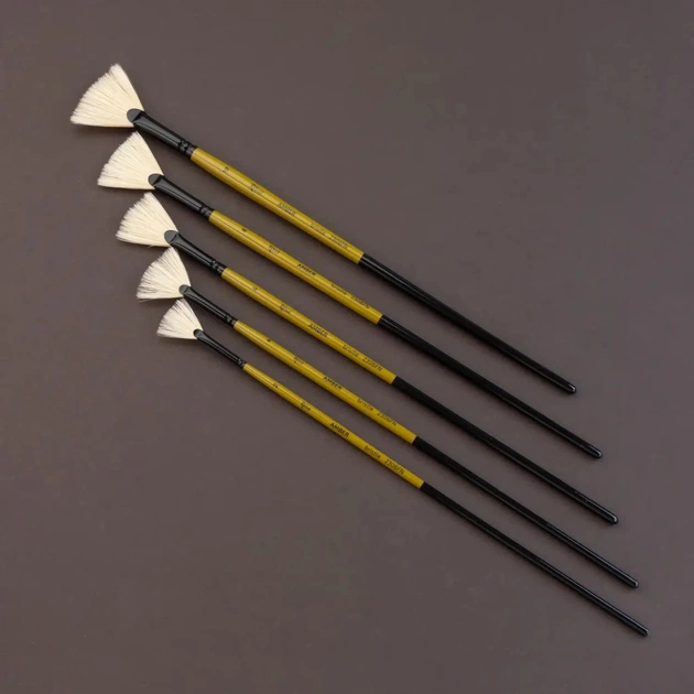 Пензлик для малювання Rosa Щетина віялова, AMBER 2306FN, №0 (4823098533610) - picture 7