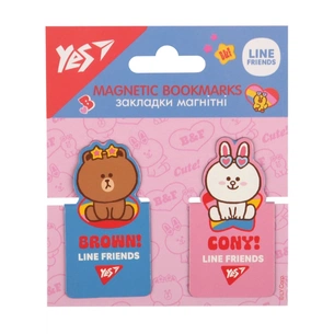 Закладки для книг Yes магнітні Line Friends, висікання, 2 шт (708399) зображення 1