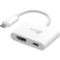 Перехідник USB-C M to HDMI F + USB-C F PD100W white J5create (JCA152-N) - зменшене зображення 1