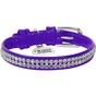 Нашийник для тварин WAUDOG Glamour з QR-паспортом "Стрази" XS Ш 9 мм Д 19-25 см фіолетовий (33079) - зменшене зображення 2