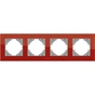 Рамка Videx BINERA червоне скло 4 поста (VF-BNFRG4H-RD) - уменьшенное изображение 2