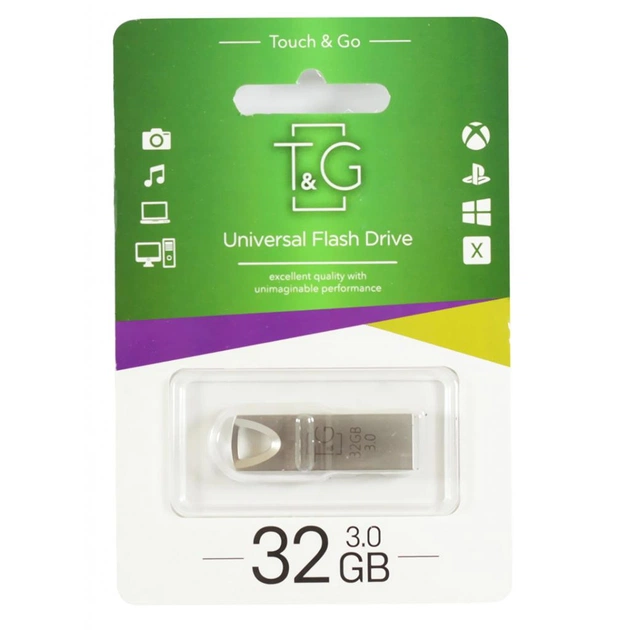 USB флеш накопитель T&G 32GB 117 Metal Series Silver USB 2.0 (TG117SL-32G3) - изображение 1