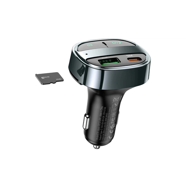 FM модулятор HOCO E70, Black, Box - picture 2