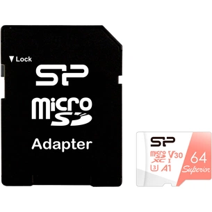 Карта пам'яті Silicon Power 64GB microSDXC class 10 UHS-I U3 V30 A1 Superior (SP064GBSTXDV3V20SP) зображення 1