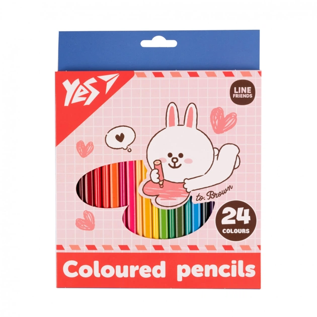 Карандаши цветные Yes 24 цвета Line Friends Cony (290742) - изображение 1