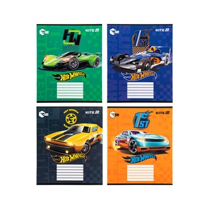 Зошит Kite Hot Wheels, 12 аркушів, коса лінія (HW25-235) зображення 1