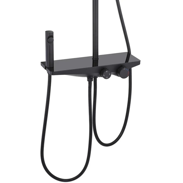 Душовий гарнітур Kroner Armada-SCH066 + змішувач Edelstahl Klassisch-SCH010 + трап лінійний Harz SCH60 Sektion Schwarz (CVS30169) - picture 5