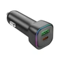 Зарядний пристрій BOROFONE 1xUSB-C PD30W + 1xUSB QC3.0 car adapter black (6941991110818) - зменшене зображення 3