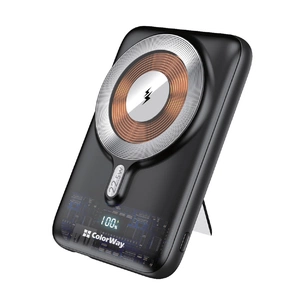 Батарея універсальна ColorWay 10 000 mAh 15W MagSafe (USB QC3.0 + USB-C PD 22.5W) (CW-PB100LPA3BK-WPDD) зображення 1